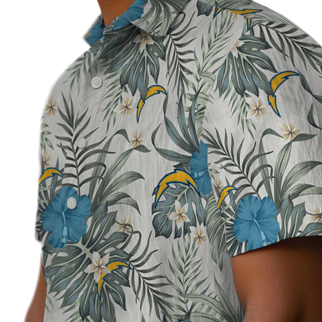 Los Angeles Chargers Hawaiian Shirt - Hibiscus Designs | Hula Hawaiian Shirts