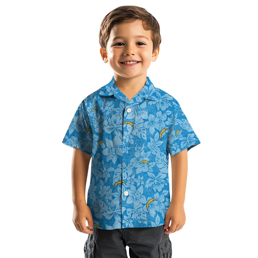 Los Angeles Chargers Hawaiian Shirt - Hibiscus Oasis | Hula Hawaiian Shirts