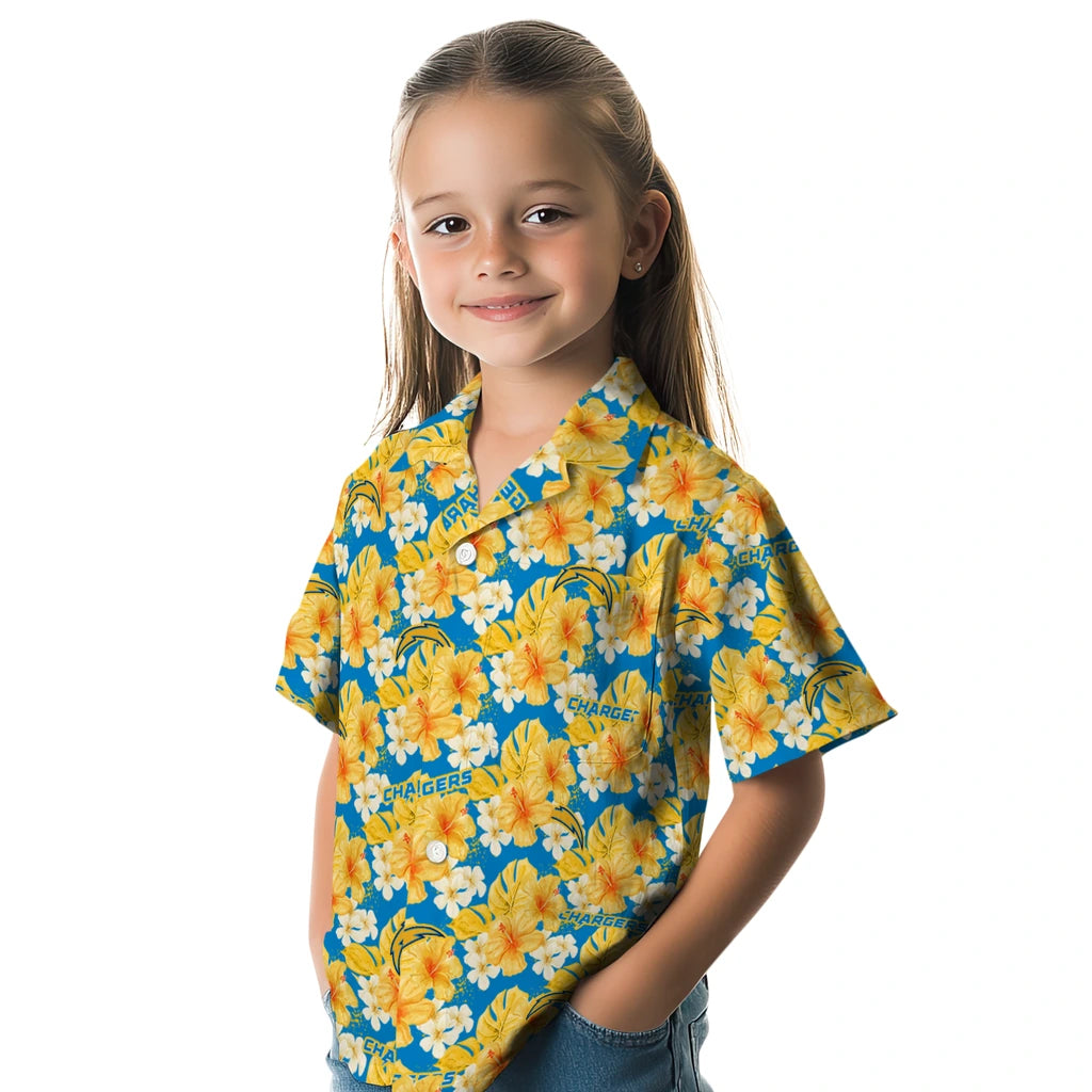 Los Angeles Chargers Hawaiian Shirt - Hibiscus Tropics | Hula Hawaiian Shirts