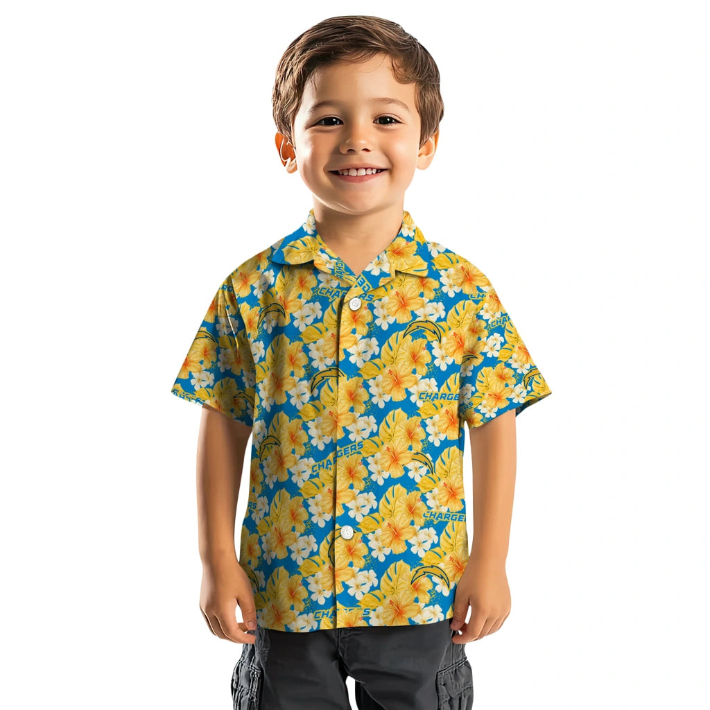 Los Angeles Chargers Hawaiian Shirt - Hibiscus Tropics | Hula Hawaiian Shirts