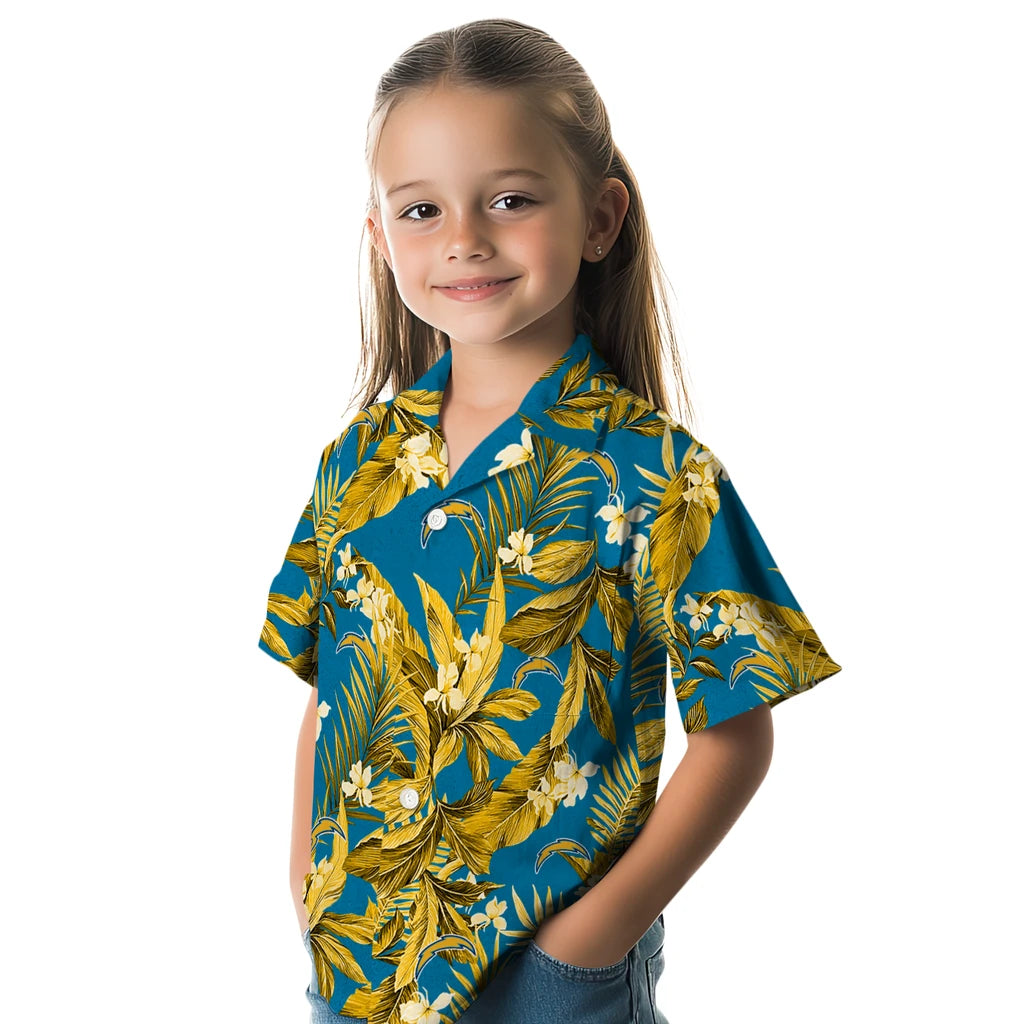 Los Angeles Chargers Hawaiian Shirt - Palm Leaves | Hula Hawaiian Shirts