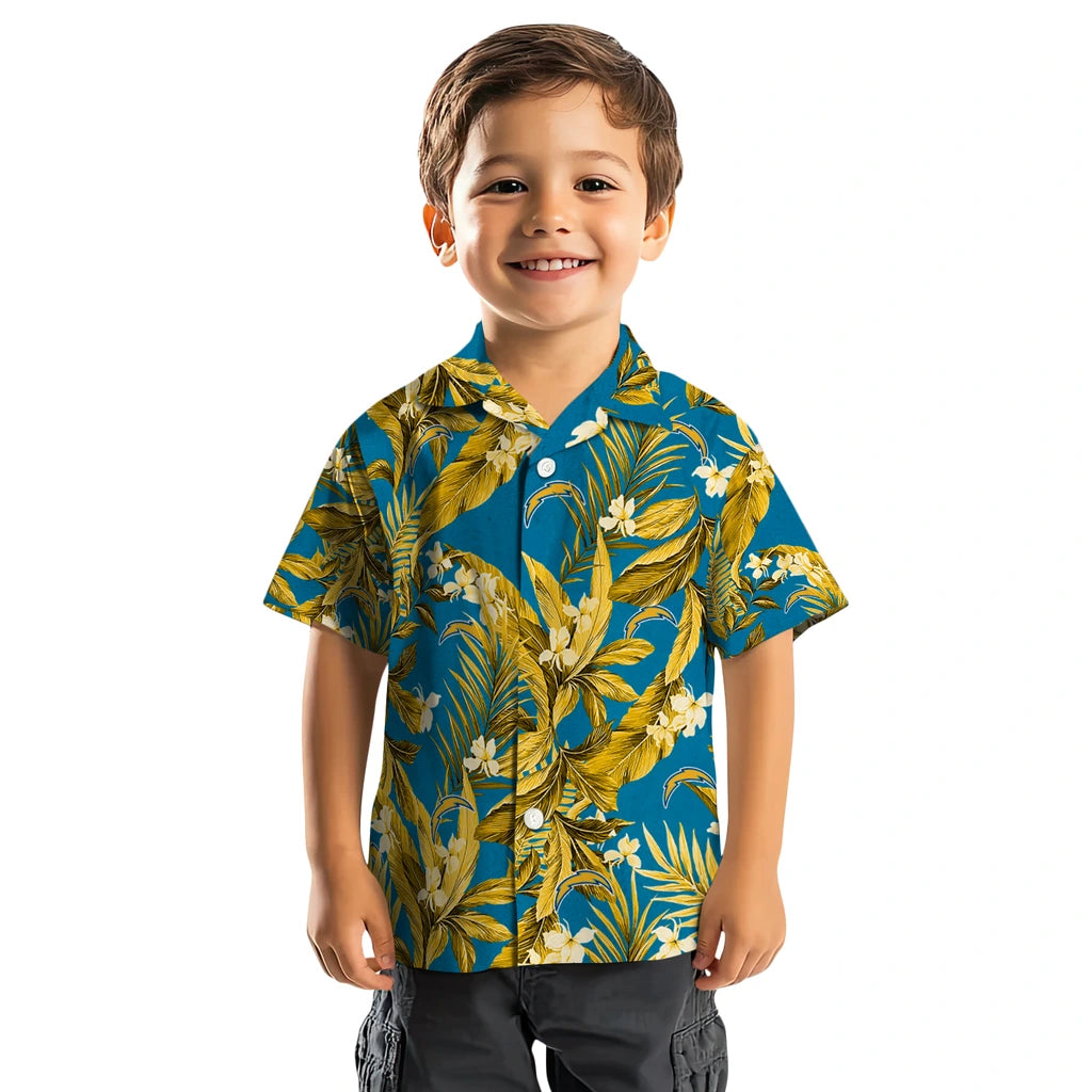 Los Angeles Chargers Hawaiian Shirt - Palm Leaves | Hula Hawaiian Shirts