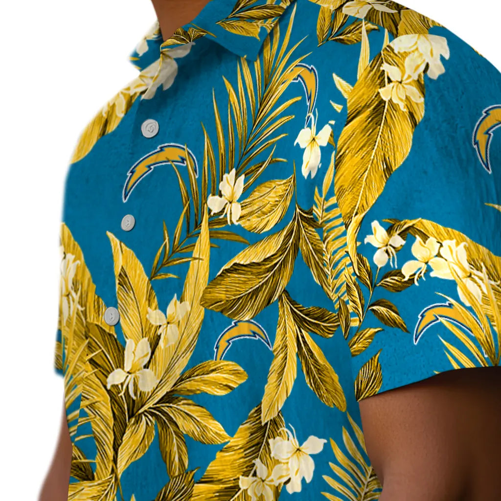 Los Angeles Chargers Hawaiian Shirt - Palm Leaves | Hula Hawaiian Shirts