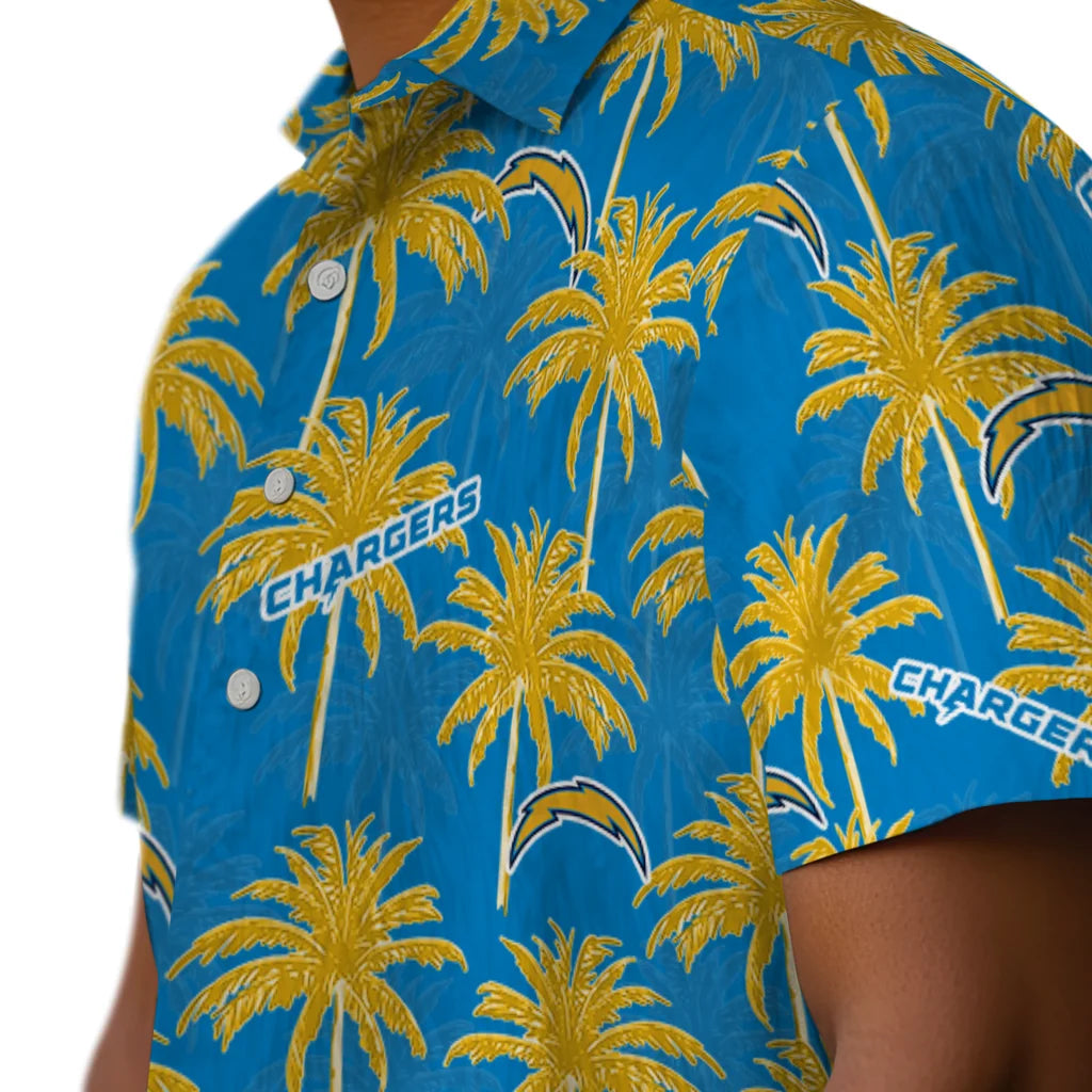 Los Angeles Chargers Hawaiian Shirt - Palm Tree Motif | Hula Hawaiian Shirts