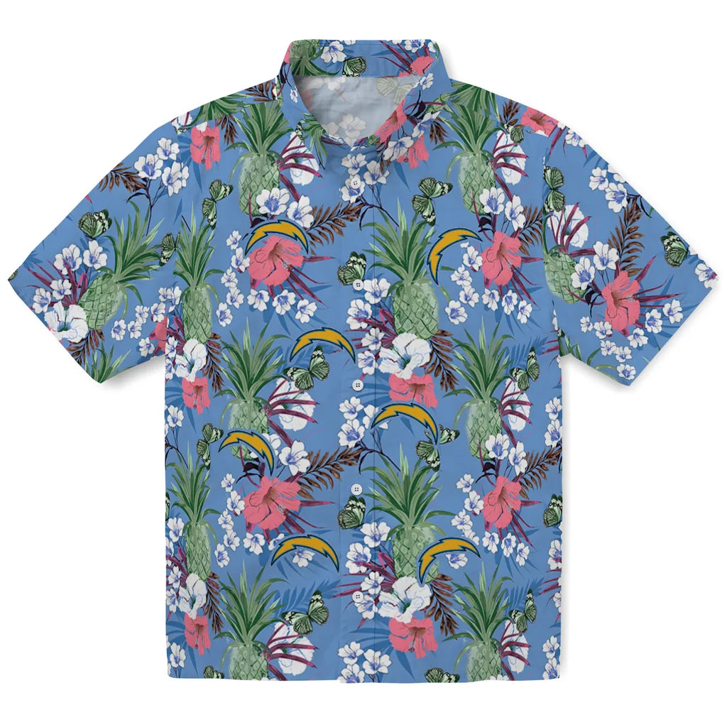 Los Angeles Chargers Hawaiian Shirt - Pineapple Bouquet | Hula Hawaiian Shirts