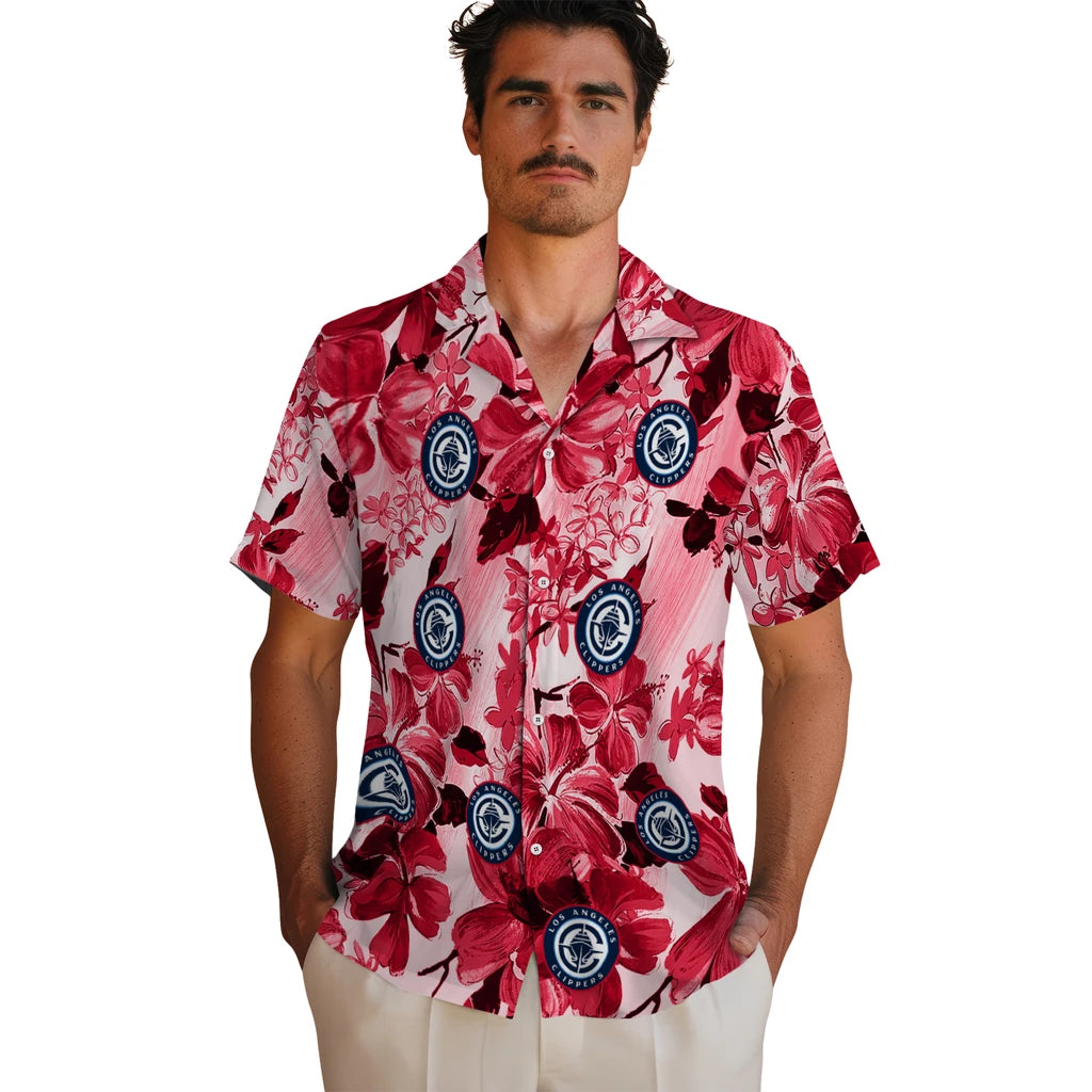 Los Angeles Clippers Hawaiian Shirt - Hibiscus Arrangement | Hula Hawaiian Shirts