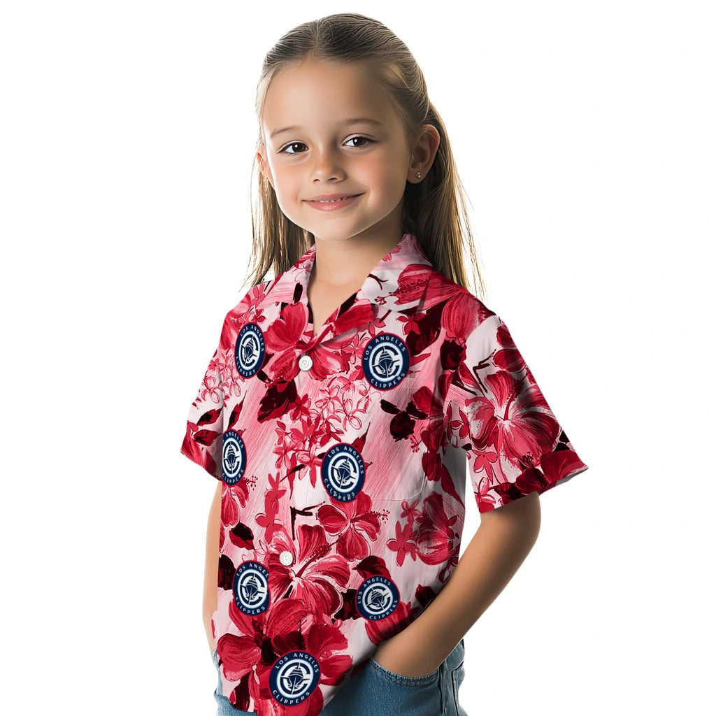 Los Angeles Clippers Hawaiian Shirt - Hibiscus Arrangement | Hula Hawaiian Shirts