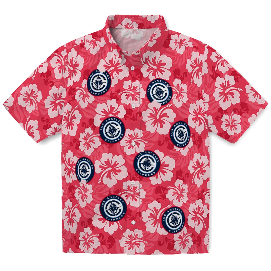 Los Angeles Clippers Hawaiian Shirt - Hibiscus Cluster | Hula Hawaiian Shirts