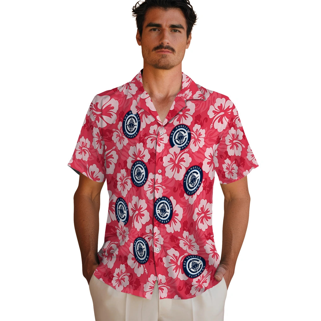 Los Angeles Clippers Hawaiian Shirt - Hibiscus Cluster | Hula Hawaiian Shirts