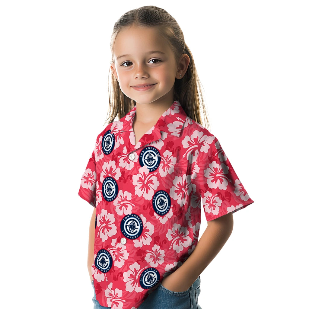 Los Angeles Clippers Hawaiian Shirt - Hibiscus Cluster | Hula Hawaiian Shirts