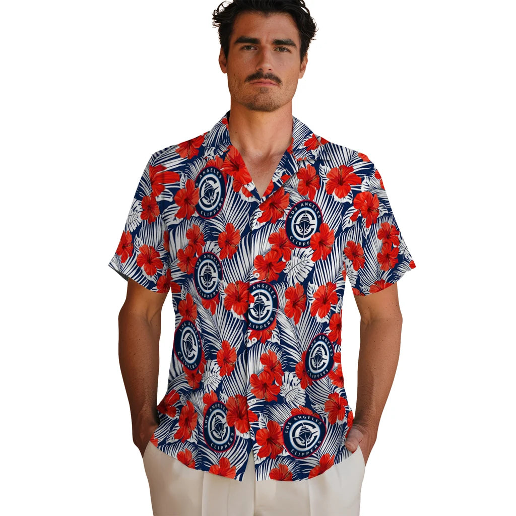 Los Angeles Clippers Hawaiian Shirt - Hibiscus Fiesta | Hula Hawaiian Shirts