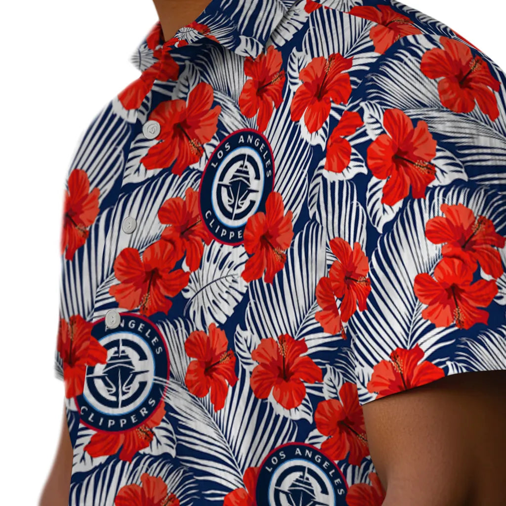 Los Angeles Clippers Hawaiian Shirt - Hibiscus Fiesta | Hula Hawaiian Shirts