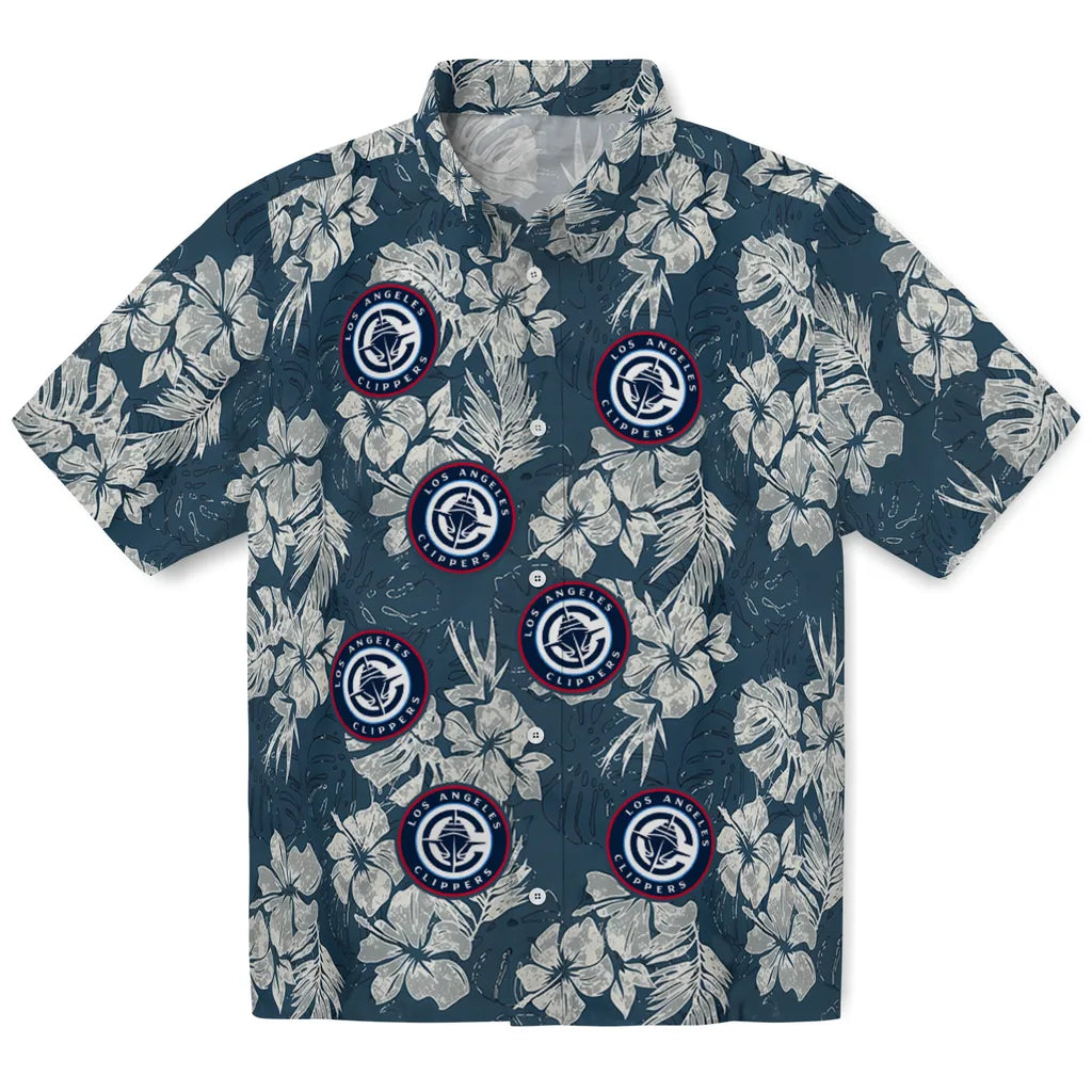 Los Angeles Clippers Hawaiian Shirt - Hibiscus Flowers | Hula Hawaiian Shirts