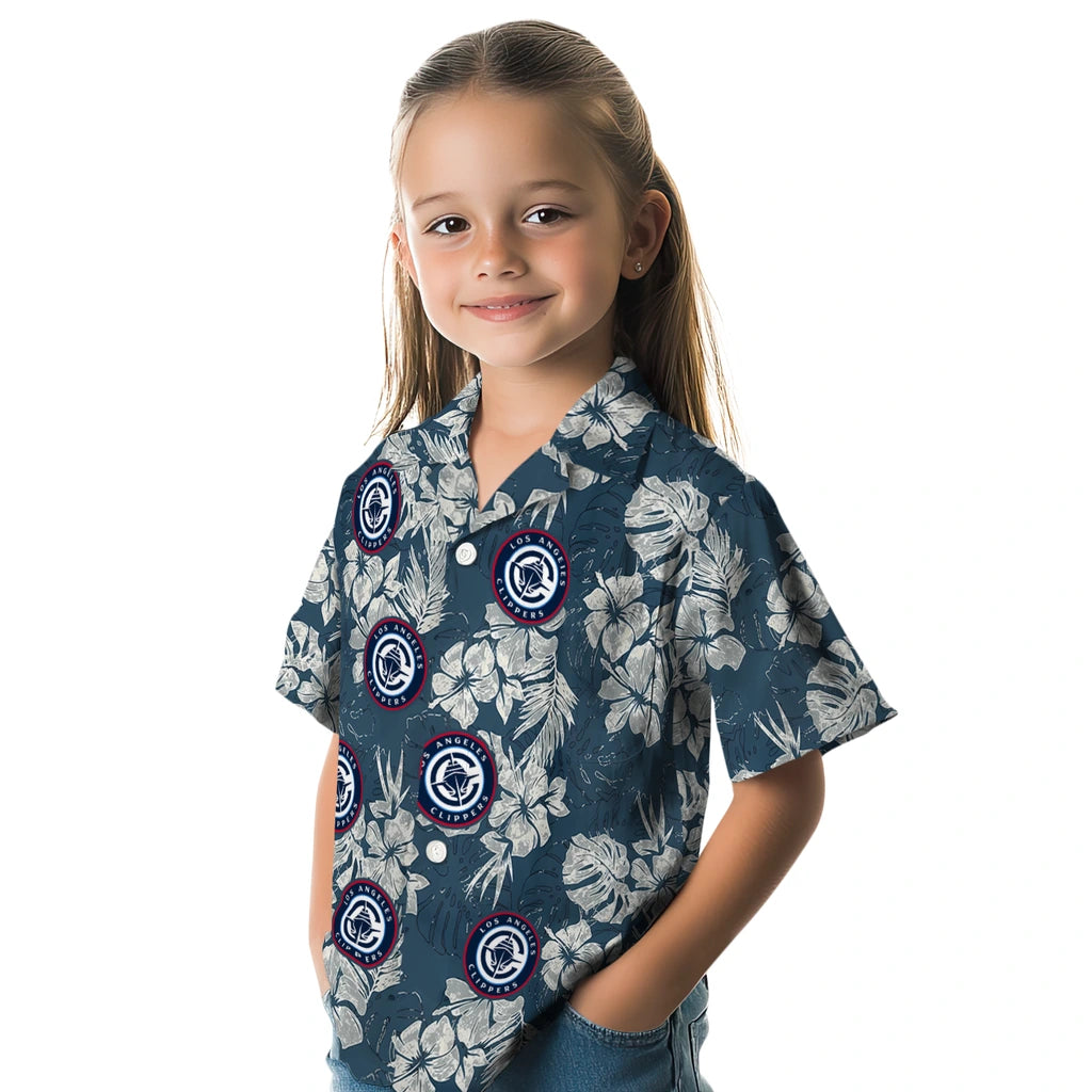 Los Angeles Clippers Hawaiian Shirt - Hibiscus Flowers | Hula Hawaiian Shirts