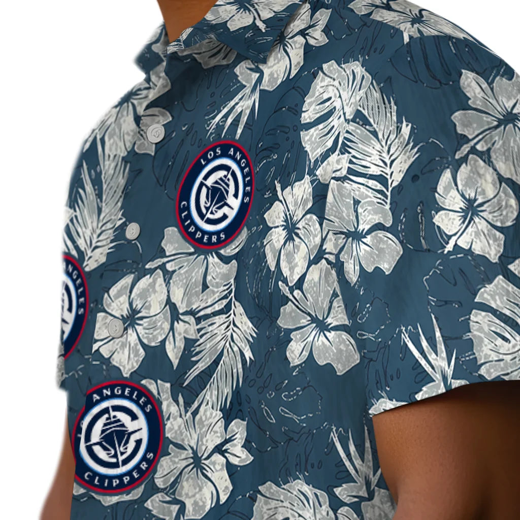 Los Angeles Clippers Hawaiian Shirt - Hibiscus Flowers | Hula Hawaiian Shirts