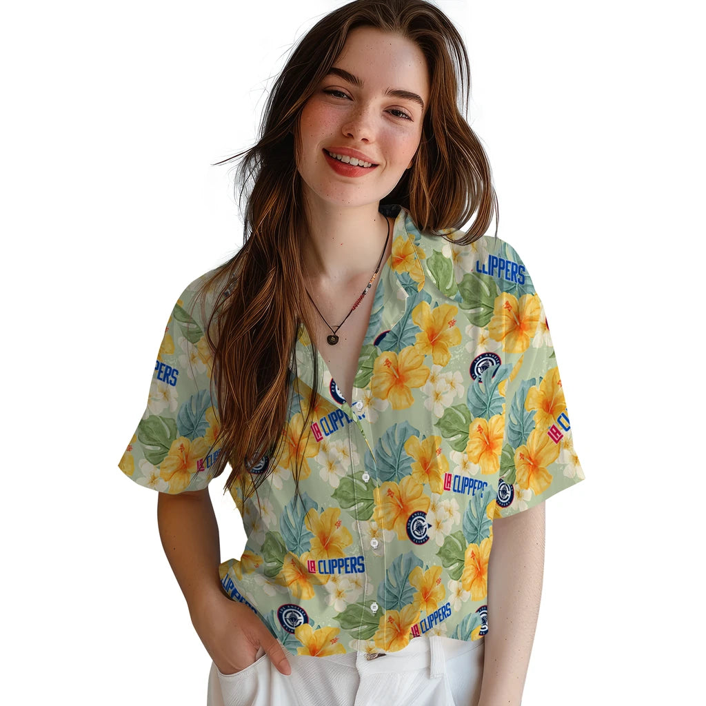 Los Angeles Clippers Hawaiian Shirt - Hibiscus Mood | Hula Hawaiian Shirts