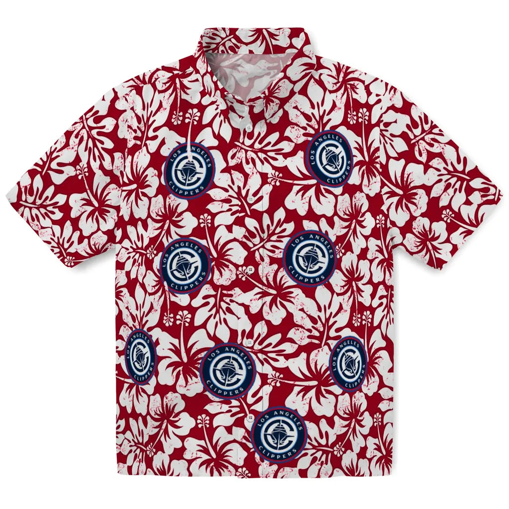 Los Angeles Clippers Hawaiian Shirt - Hibiscus Motif | Hula Hawaiian Shirts