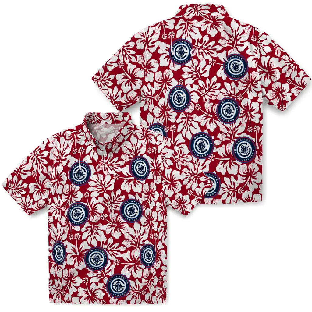 Los Angeles Clippers Hawaiian Shirt - Hibiscus Motif | Hula Hawaiian Shirts