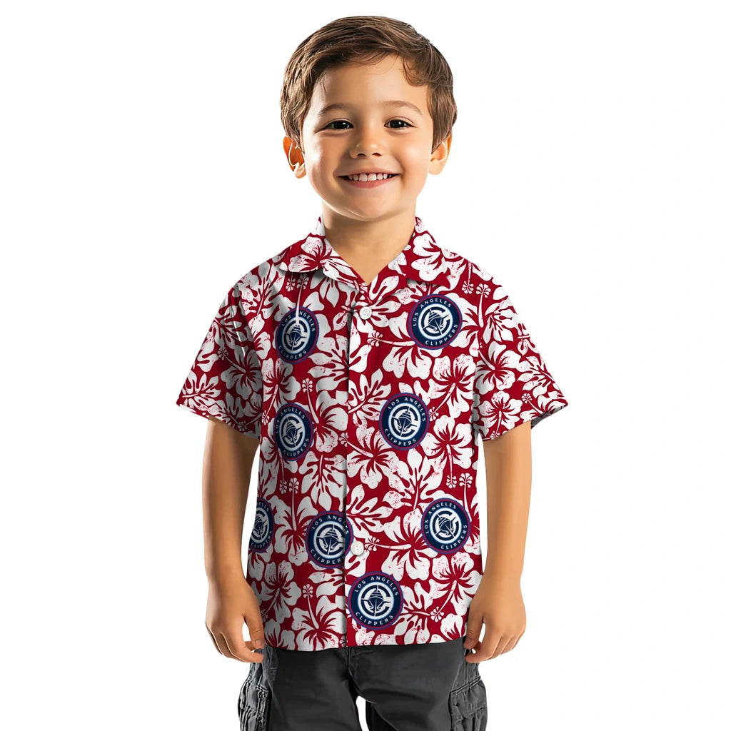 Los Angeles Clippers Hawaiian Shirt - Hibiscus Motif | Hula Hawaiian Shirts
