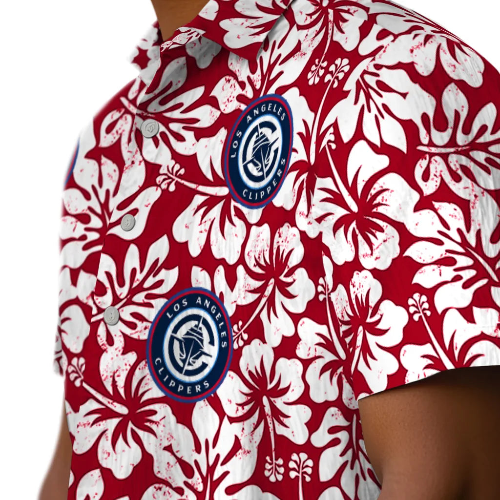 Los Angeles Clippers Hawaiian Shirt - Hibiscus Motif | Hula Hawaiian Shirts