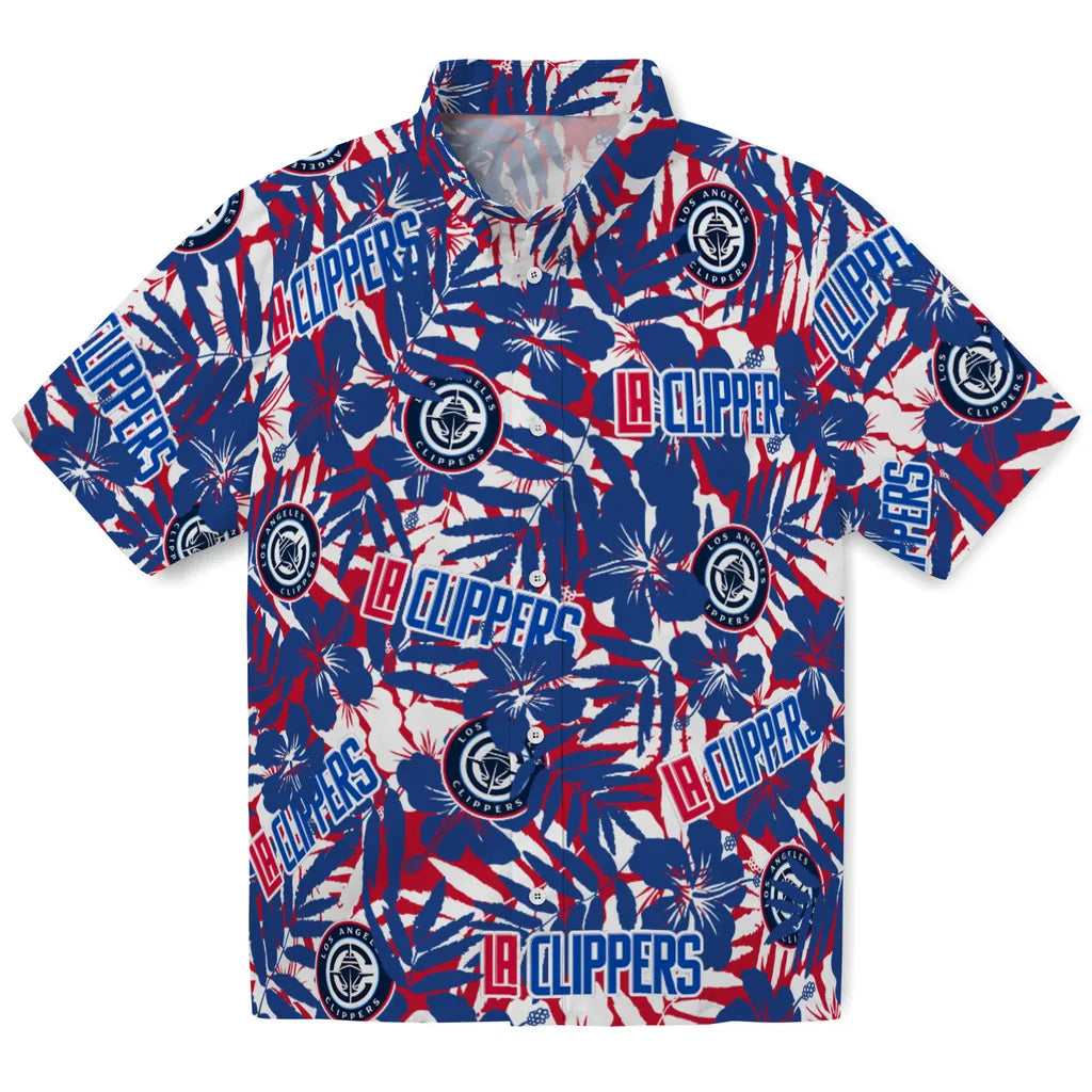 Los Angeles Clippers Hawaiian Shirt - Hibiscus Overlay | Hula Hawaiian Shirts