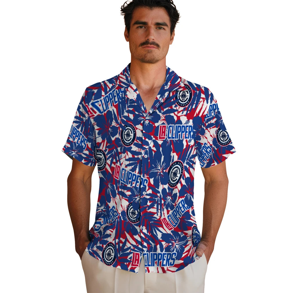 Los Angeles Clippers Hawaiian Shirt - Hibiscus Overlay | Hula Hawaiian Shirts