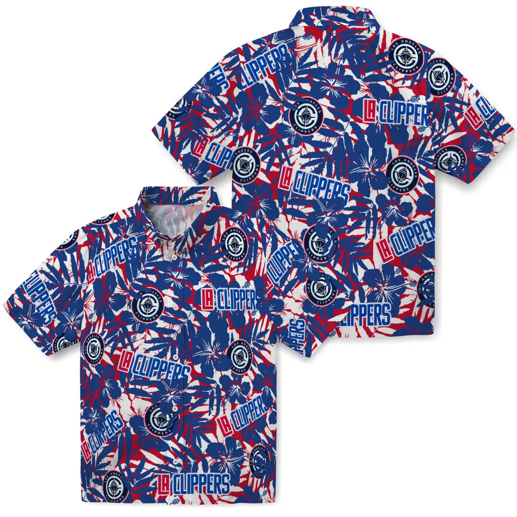 Los Angeles Clippers Hawaiian Shirt - Hibiscus Overlay | Hula Hawaiian Shirts