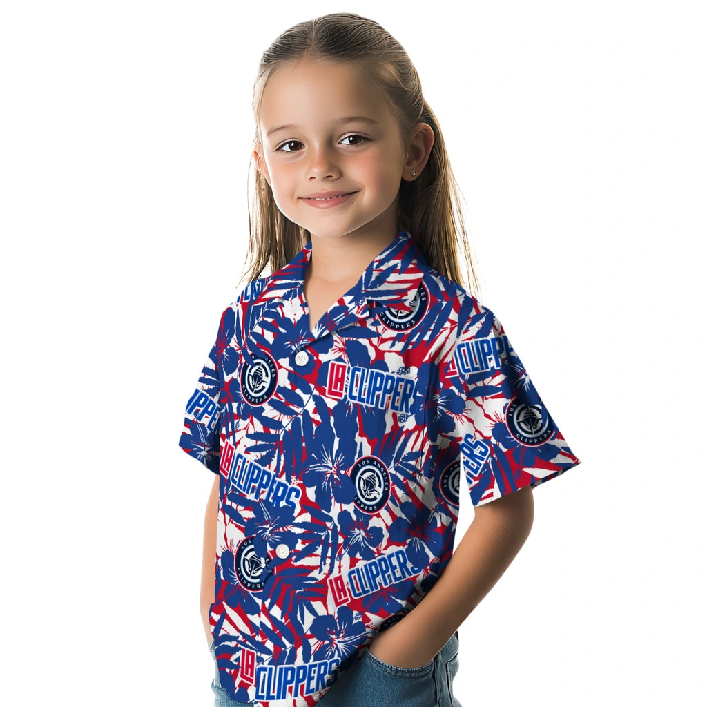 Los Angeles Clippers Hawaiian Shirt - Hibiscus Overlay | Hula Hawaiian Shirts