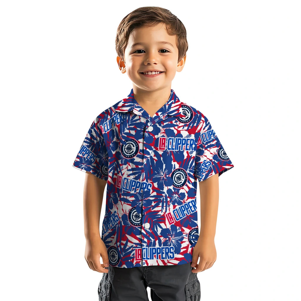 Los Angeles Clippers Hawaiian Shirt - Hibiscus Overlay | Hula Hawaiian Shirts