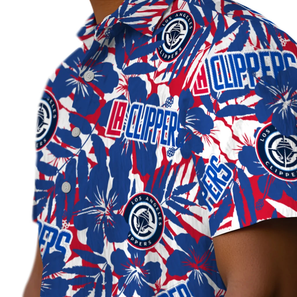 Los Angeles Clippers Hawaiian Shirt - Hibiscus Overlay | Hula Hawaiian Shirts
