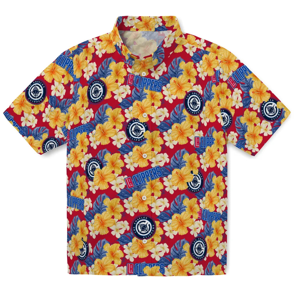 Los Angeles Clippers Hawaiian Shirt - Hibiscus Tropics | Hula Hawaiian Shirts