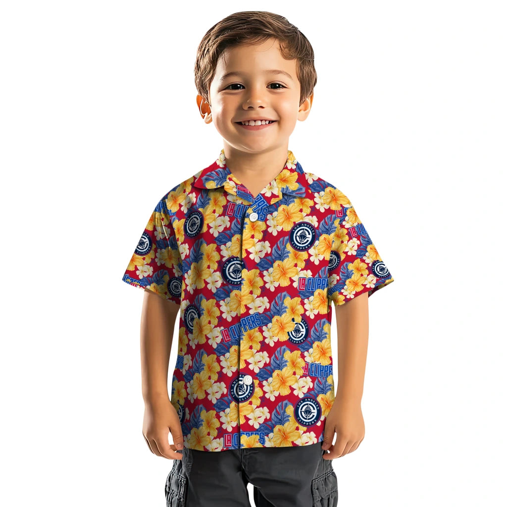 Los Angeles Clippers Hawaiian Shirt - Hibiscus Tropics | Hula Hawaiian Shirts