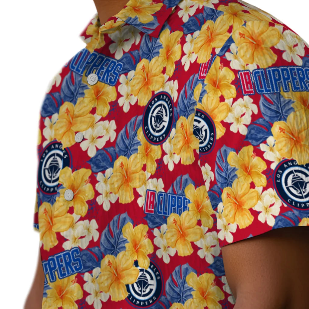 Los Angeles Clippers Hawaiian Shirt - Hibiscus Tropics | Hula Hawaiian Shirts