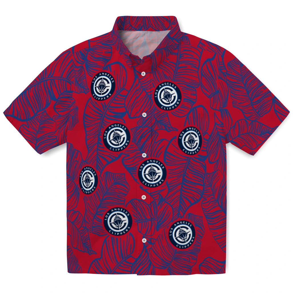 Los Angeles Clippers Hawaiian Shirt - Leaf Outline | Hula Hawaiian Shirts