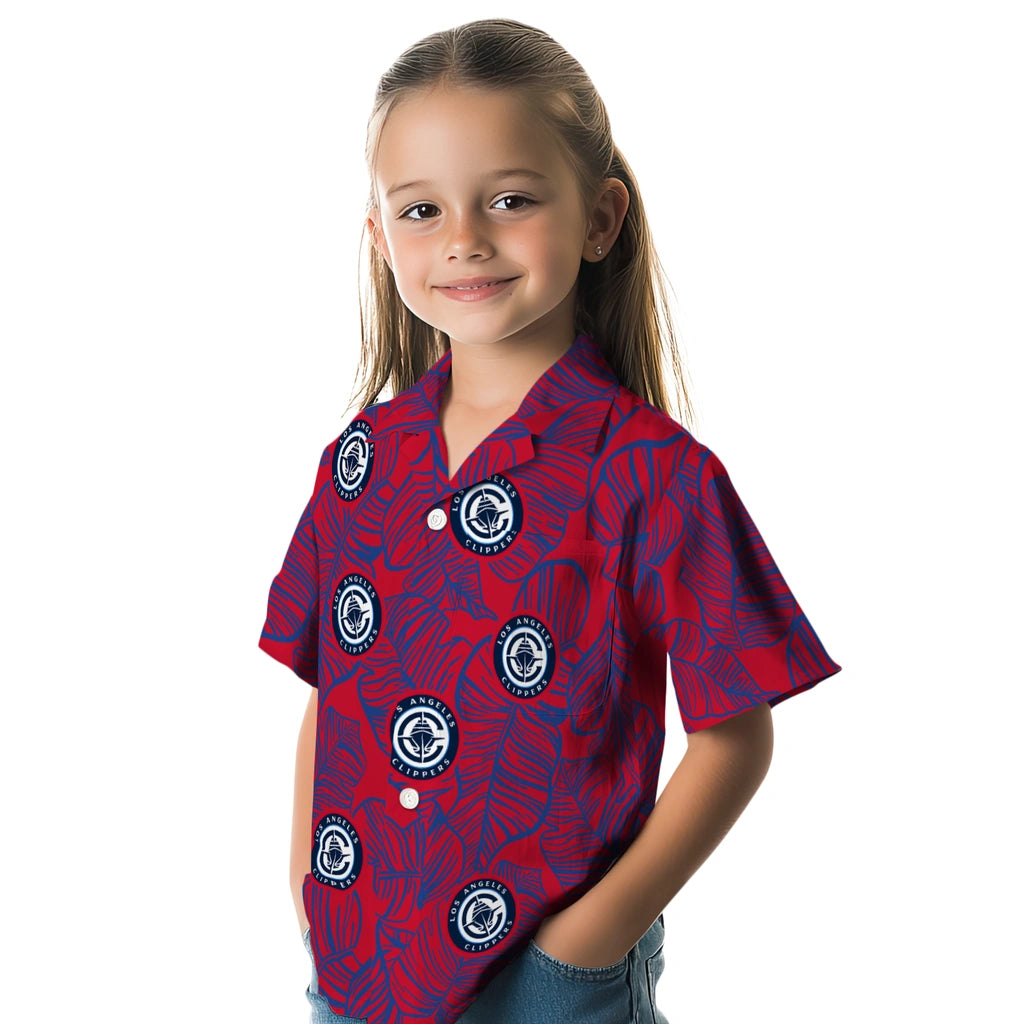 Los Angeles Clippers Hawaiian Shirt - Leaf Outline | Hula Hawaiian Shirts