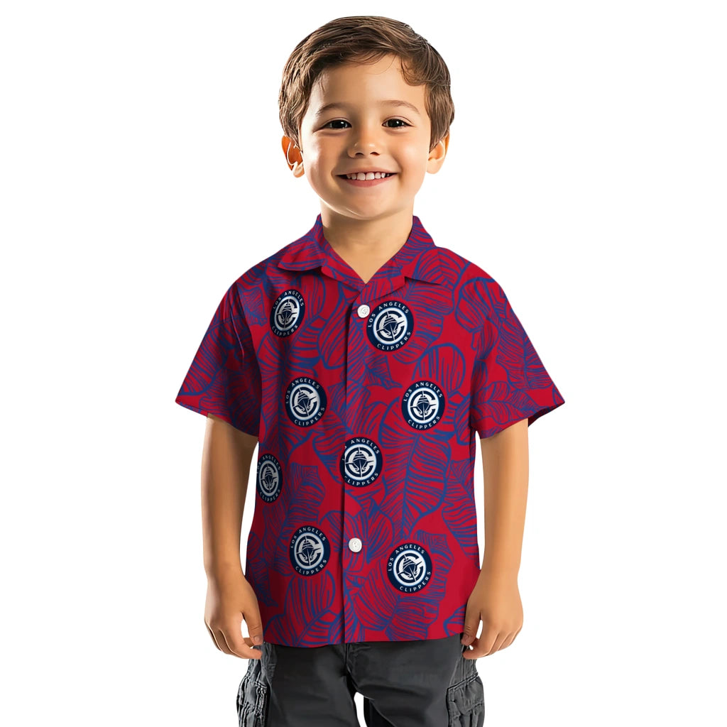 Los Angeles Clippers Hawaiian Shirt - Leaf Outline | Hula Hawaiian Shirts
