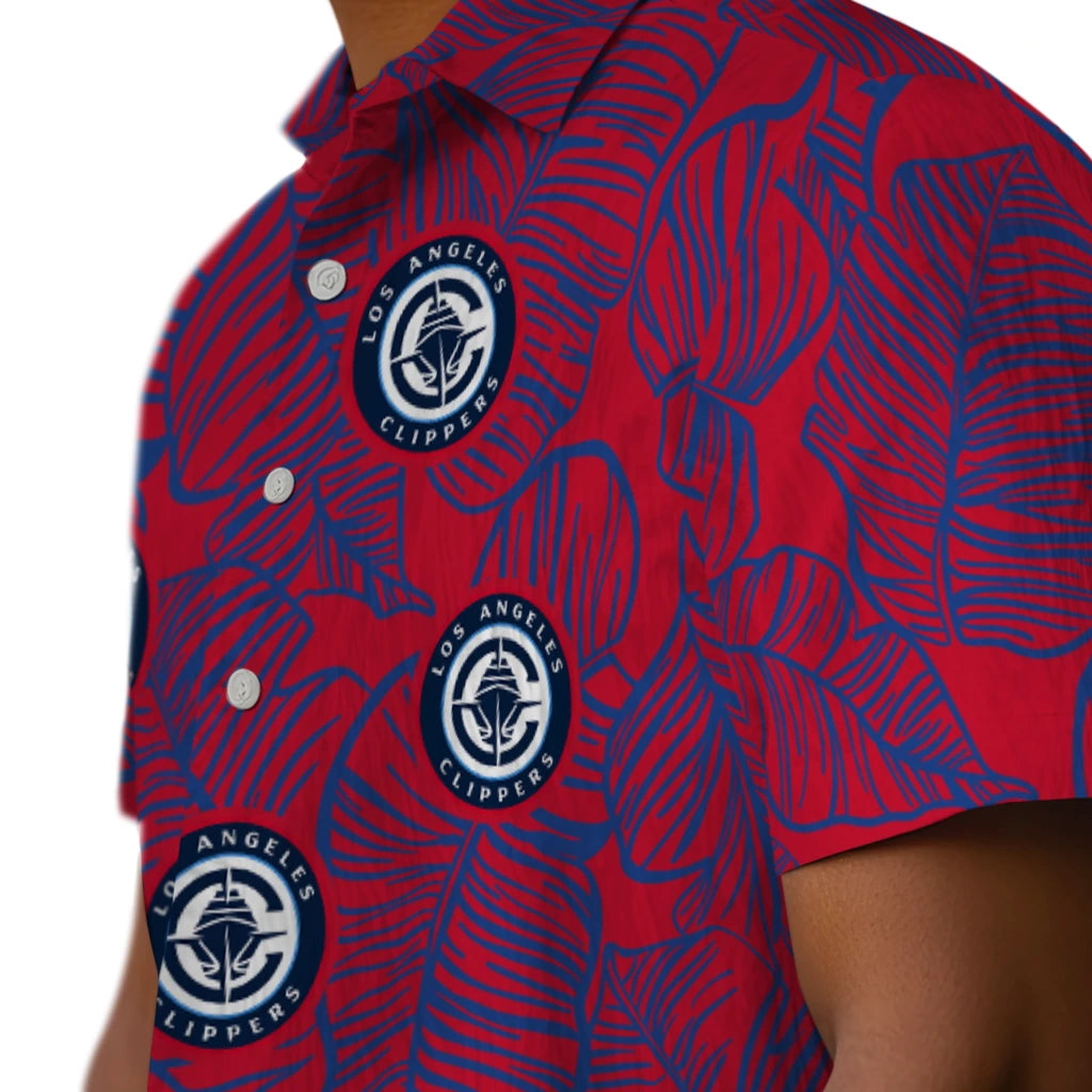 Los Angeles Clippers Hawaiian Shirt - Leaf Outline | Hula Hawaiian Shirts