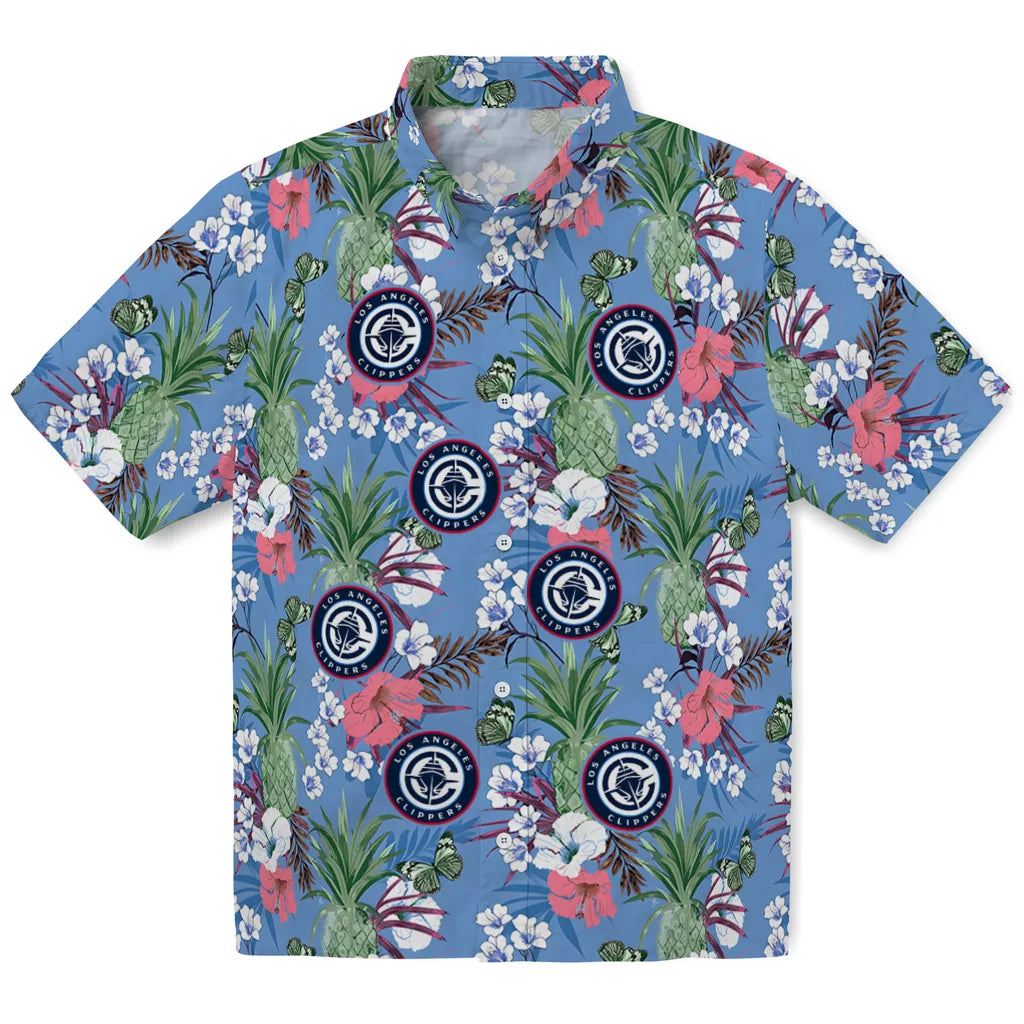 Los Angeles Clippers Hawaiian Shirt - Pineapple Bouquet | Hula Hawaiian Shirts