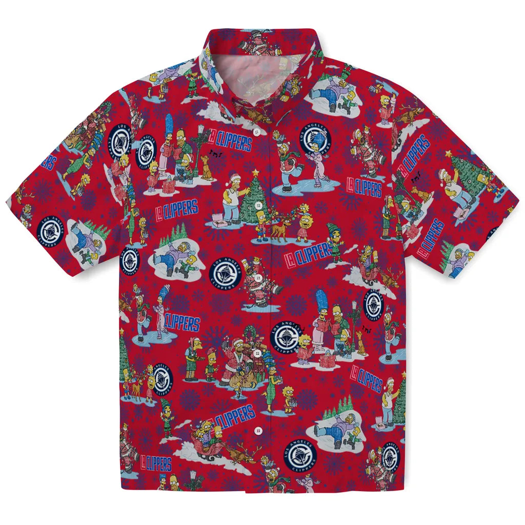 Los Angeles Clippers Hawaiian Shirt - Simpsons Christmas | Hula Hawaiian Shirts
