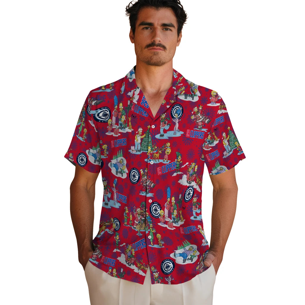 Los Angeles Clippers Hawaiian Shirt - Simpsons Christmas | Hula Hawaiian Shirts