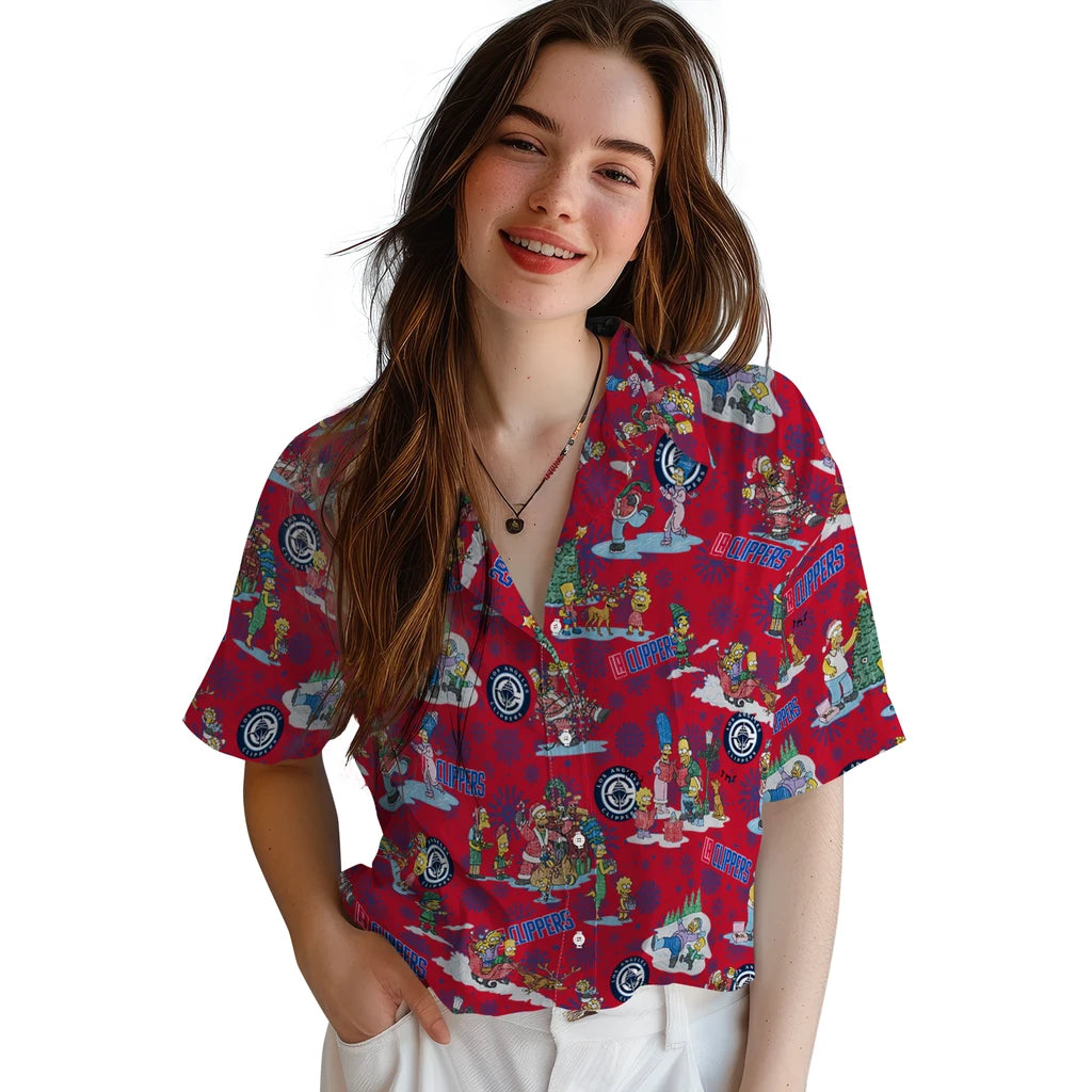 Los Angeles Clippers Hawaiian Shirt - Simpsons Christmas | Hula Hawaiian Shirts