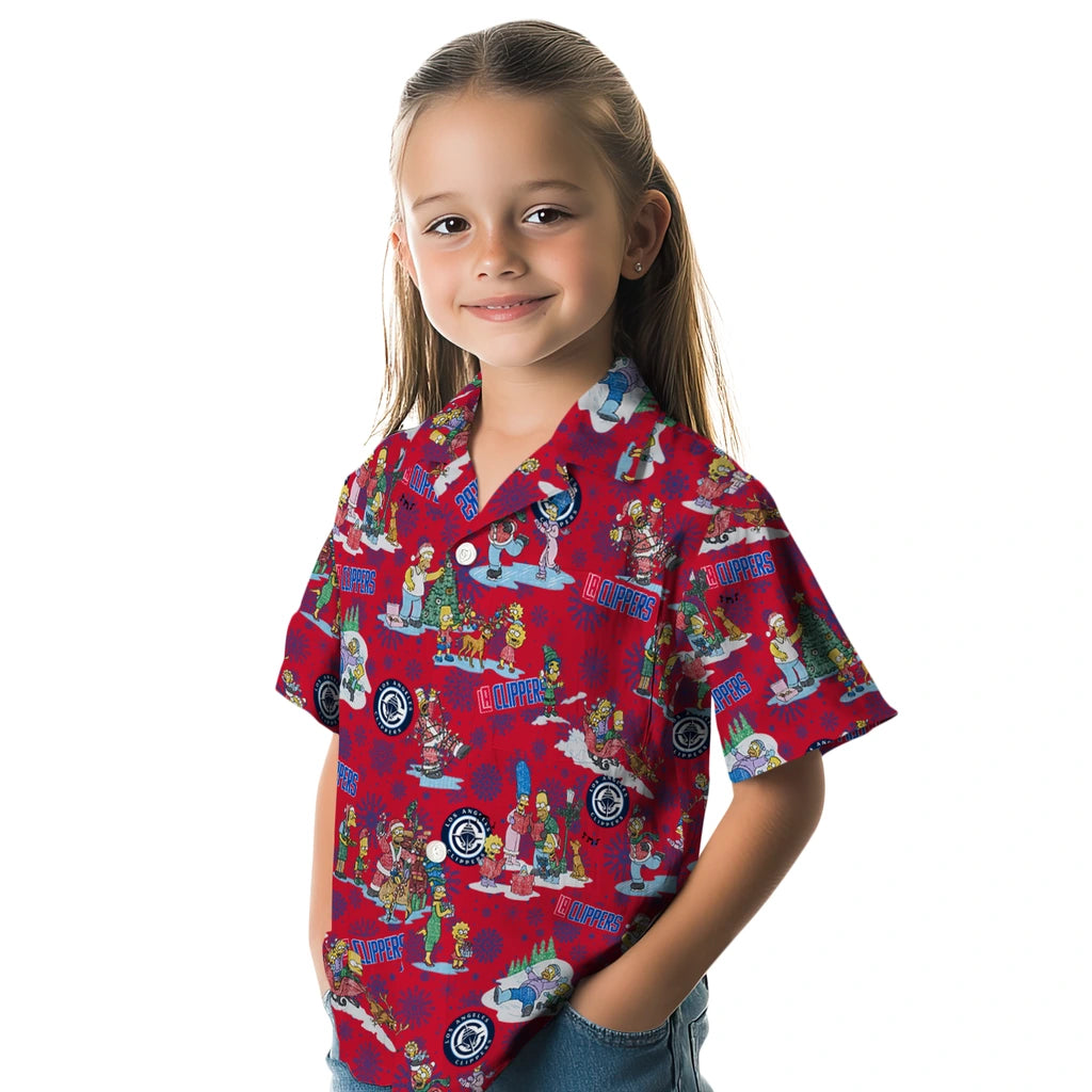 Los Angeles Clippers Hawaiian Shirt - Simpsons Christmas | Hula Hawaiian Shirts