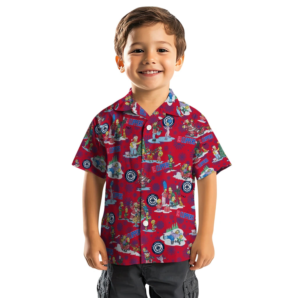 Los Angeles Clippers Hawaiian Shirt - Simpsons Christmas | Hula Hawaiian Shirts