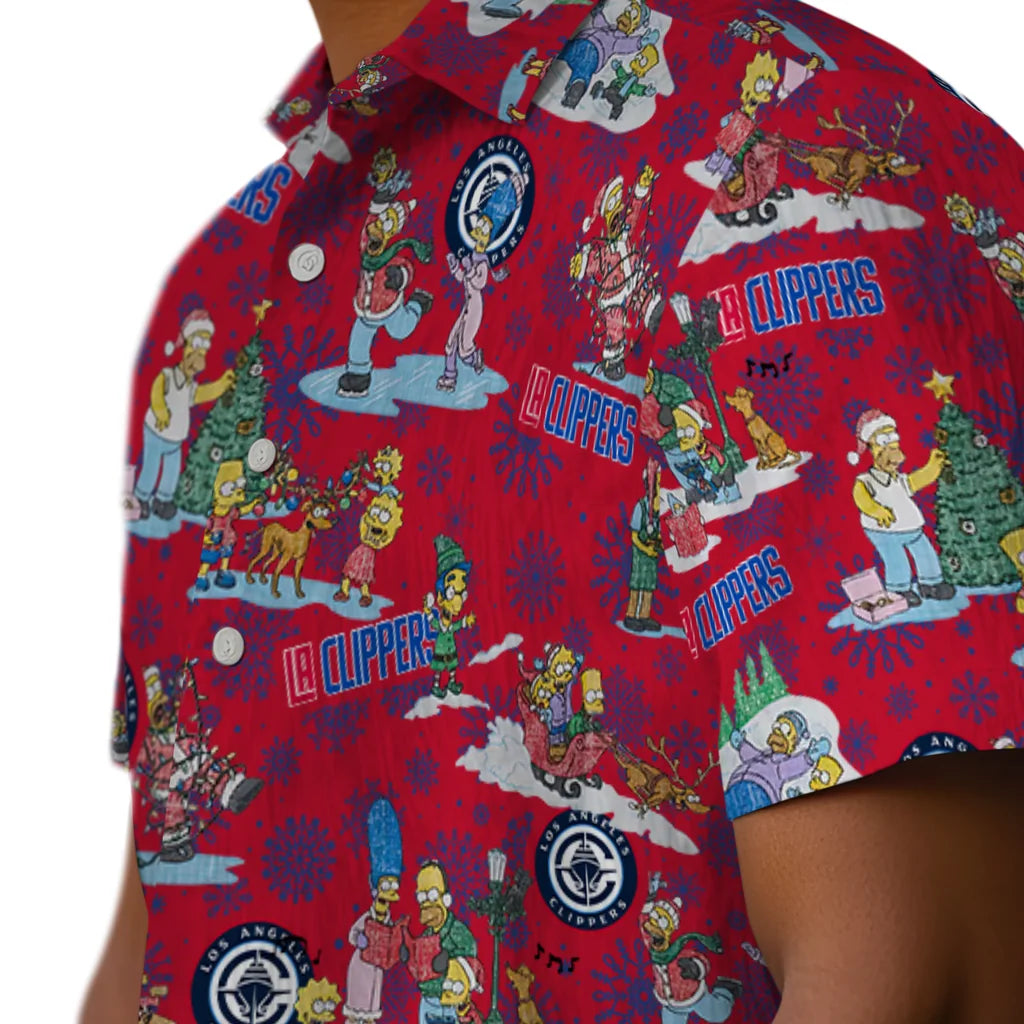 Los Angeles Clippers Hawaiian Shirt - Simpsons Christmas | Hula Hawaiian Shirts