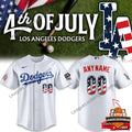 Los Angeles Dodgers 4th Of July American Flag Baseball Jersey - LeagueLockerGear