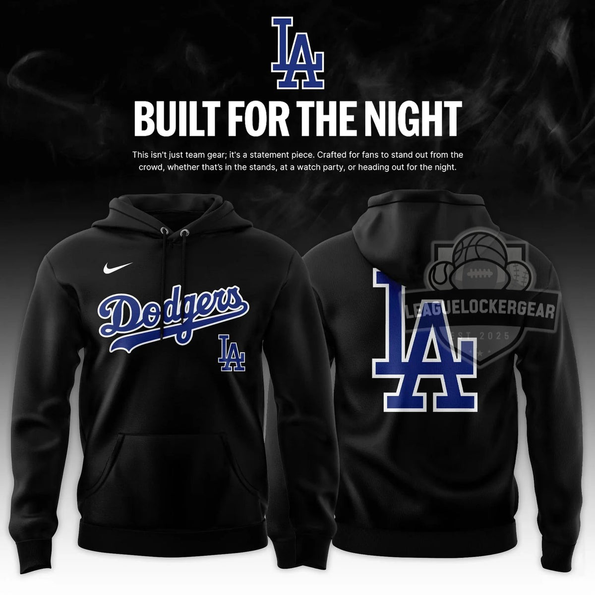 Los Angeles Dodgers 2026 Fashion Black Out Hoodie - LeagueLockerGear