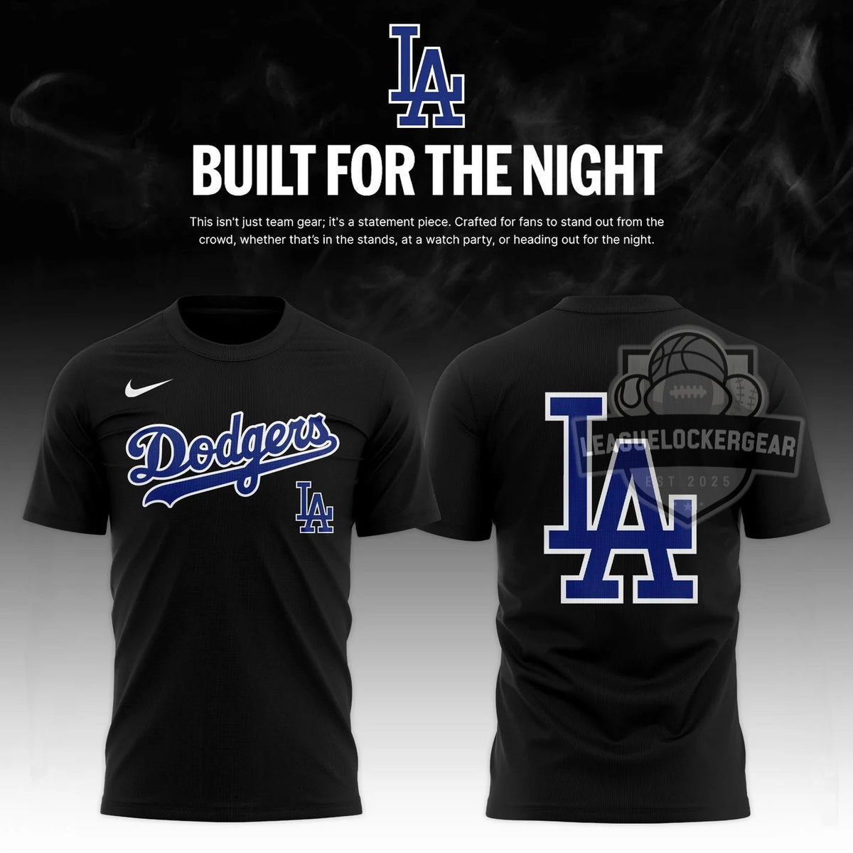 Los Angeles Dodgers 2026 Fashion Black Out T-shirt - LeagueLockerGear