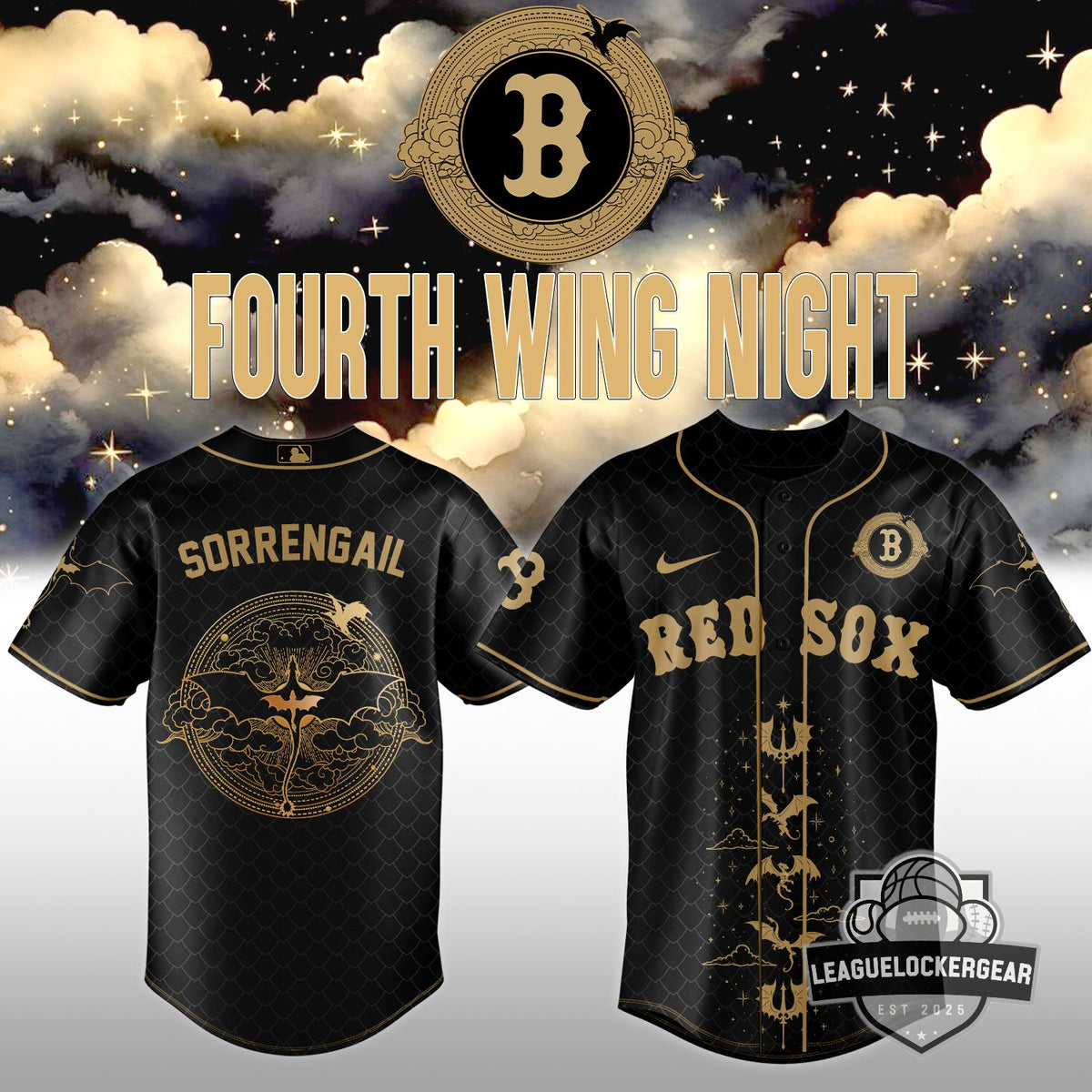 MLB Fourth Wing Night Sorrengail Baseball Jersey - LeagueLockerGear