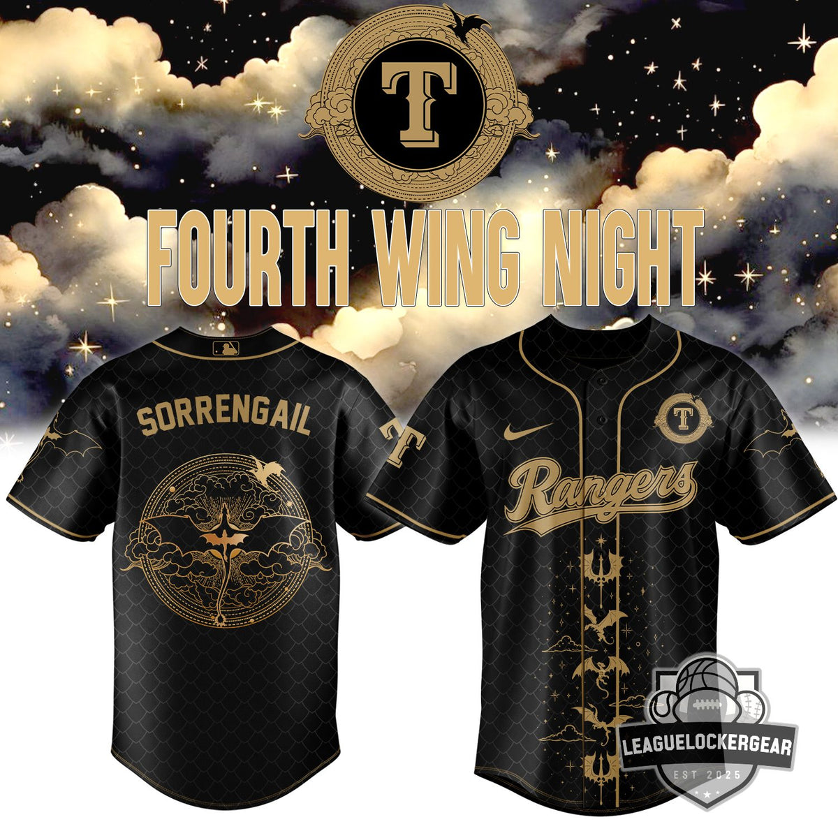 MLB Fourth Wing Night Sorrengail Baseball Jersey - LeagueLockerGear