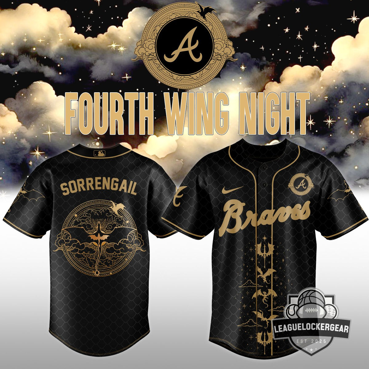 MLB Fourth Wing Night Sorrengail Baseball Jersey - LeagueLockerGear